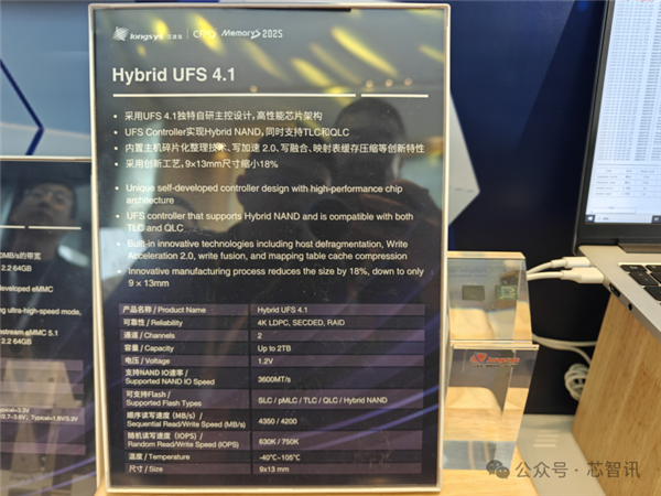 △基于江波龙自研WM7400主控的UFS 4.1产品
