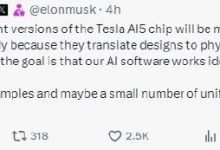 马斯克称特斯拉AI5芯片2027年才能量产，AI6要到2028年-紫竹林-程序员中文网