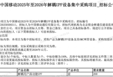 中国移动启动解耦UPF设备集采，规模为200套-紫竹林-程序员中文网