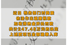 车评人陈震偷税追缴并罚共计 247.48 万元，税务部门公布案件细节-紫竹林-程序员中文网