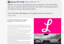 美保险商宣布为特斯拉降保费，马斯克回应：FSD极大提升了安全性-紫竹林-程序员中文网