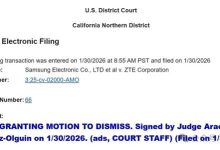 中兴取得重大胜利：美国法院驳回三星诉讼-紫竹林-程序员中文网