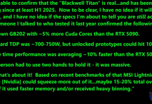 英伟达被曝曾测试 RTX 5090 Ti 级原型卡：仍未采用完整 GB202 核心，功耗飙升至 700W 以上-紫竹林-程序员中文网