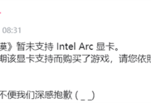 《红色沙漠》不支持锐炫显卡 Intel回应：太失望、多次联系均被无视-紫竹林-程序员中文网