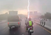 泰国骑手雨中送快递 遭闪电击中头盔致胸部烧伤 护身符当场开裂-紫竹林-程序员中文网